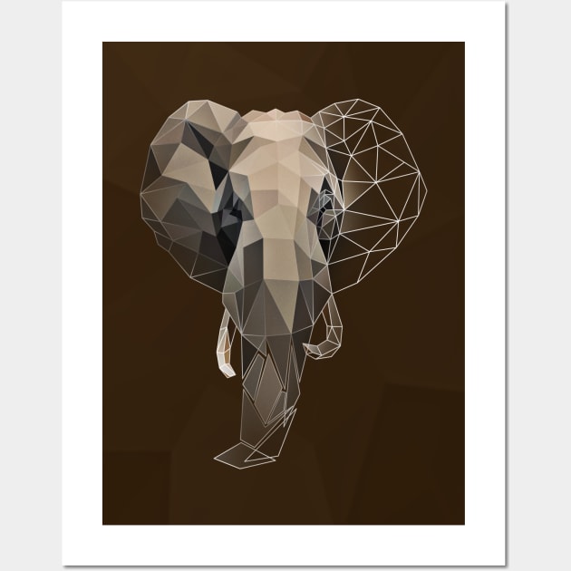 Low poly elephant Wall Art by Jackson Lester